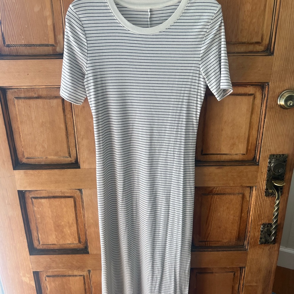 Striped White and Black Women's Dress